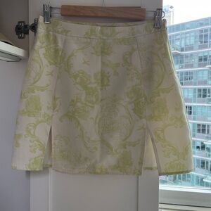 MISSGUIDED green and white mini skirt with slits